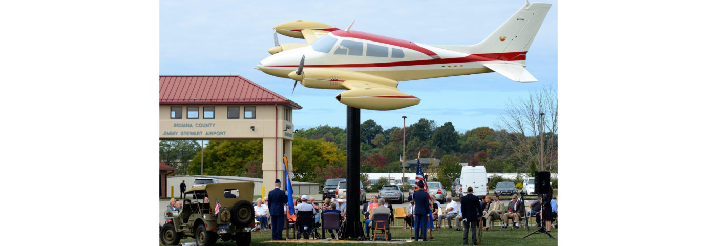 Jimmy Stewart Cessna 310 Monument Dedicated in Indiana, Pennsylvania