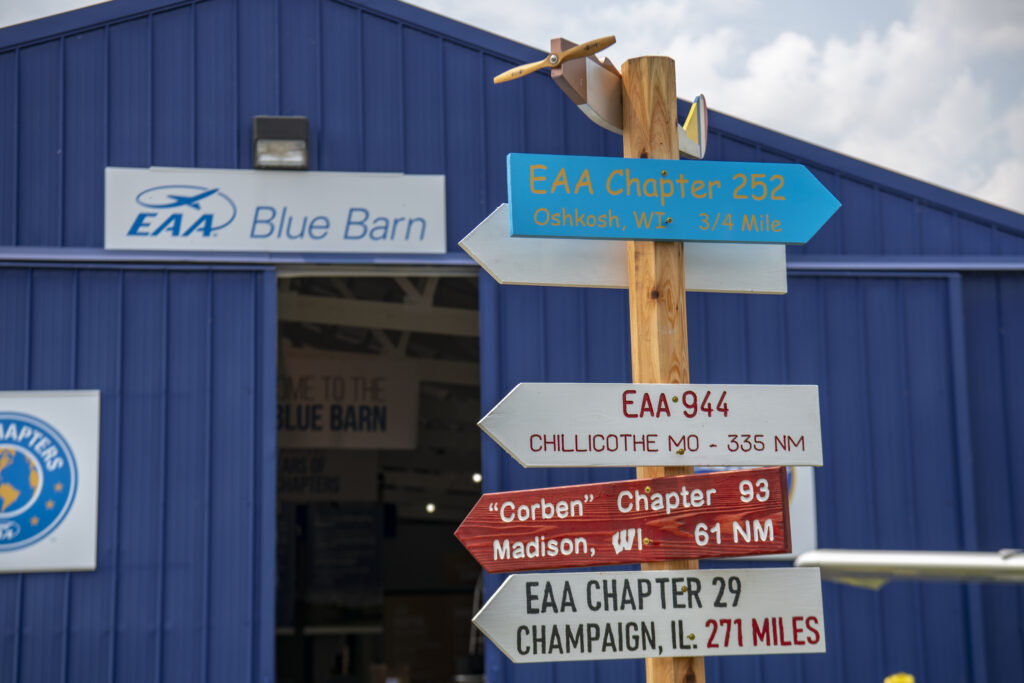 EAA Chapter Signs Outside the Blue Barn at AirVenture 2021