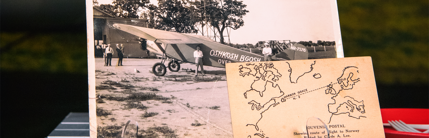 EAA’s Attic — Clyde Lee Flight to Oslo Commemorative Postcard and Photo
