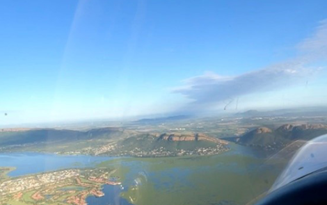 Sky view of the terrain from plane