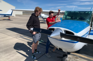 Brody Seth (black hoodie) with CFI and previous Ray Scholar Connor Davis (red shirt) 2
